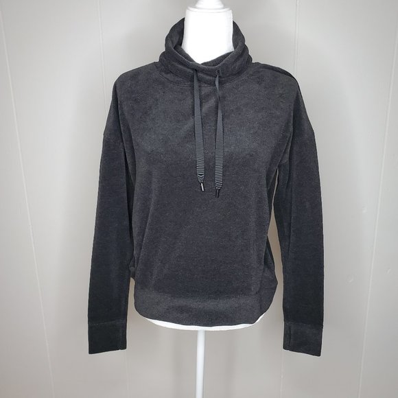 Lululemon Go Forward Pullover Wm's Size 6 Heathered Core Black Fleece Sweater - Picture 1 of 11
